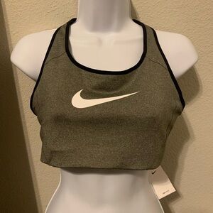 Nike Women's Grey Sports Bra with Black Trim